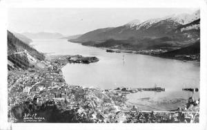 Juneau Alaska Birdseye View Of City Real Photo Antique Postcard K98662