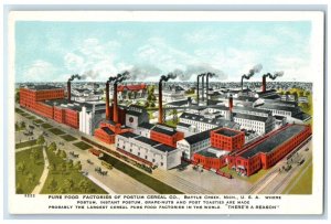 c1910 Pure Food Factories Postum Building Cereal Battle Creek Michigan Postcard