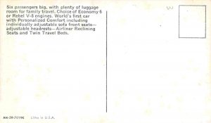 Rambler 1959 Custom 4 Door Sedan Car Advertising postcard