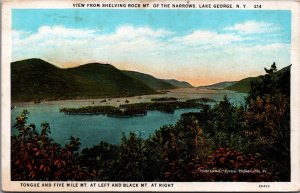 USA View From Shelving Rock Mountain Of the Narrows Lake George New York C027