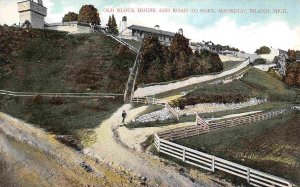 Old Block House Road Fort Mackinac Island Michigan 1910c postcard