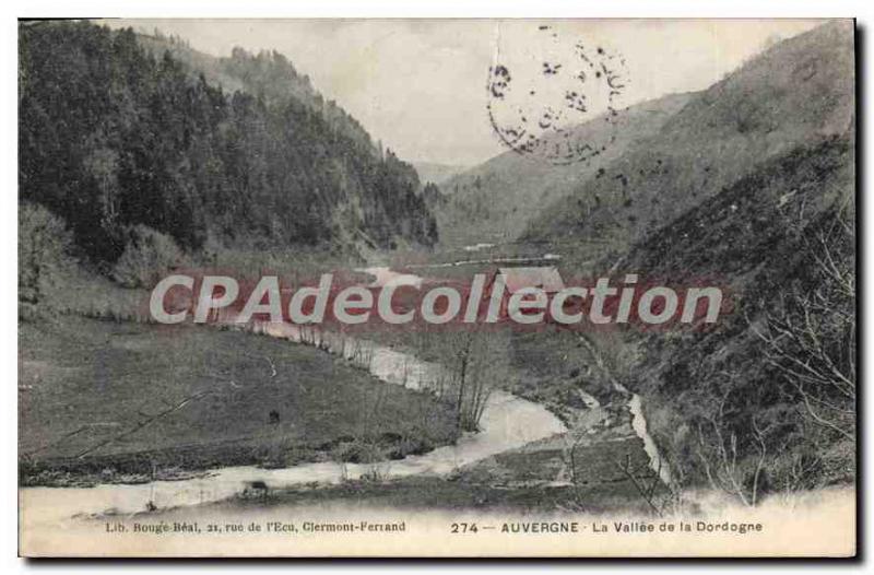 Old Postcard Auvergne La Vallee De La Dordogne