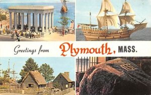 Greetings from Plymouth, Mass. Mayflower II at Plymouth Rock