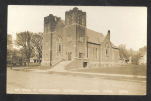 RPPC ELDORA IOWA ST. PAUL'S LUUTHERAN CHURCH VINTAGE REAL PHOTO POSTCARD