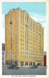 MEMPHIS, TN Tennessee  WILLIAM LEN HOTEL & Street View~Cars  c1930's Postcard