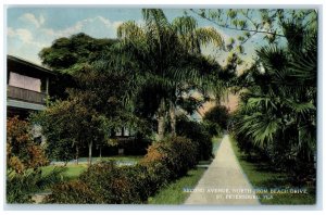 c1910 Second Avenue North Beach Drive St. Petersburg Florida FL Vintage Postcard