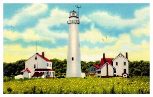 Postcard LIGHTHOUSE SCENE Rehoboth Beach Delaware DE AT9913