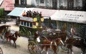 1912 REGENT STREET LONDON HORSES CARRIAGES SOUTHWOODS PICTURE POSTCARDS WAGON
