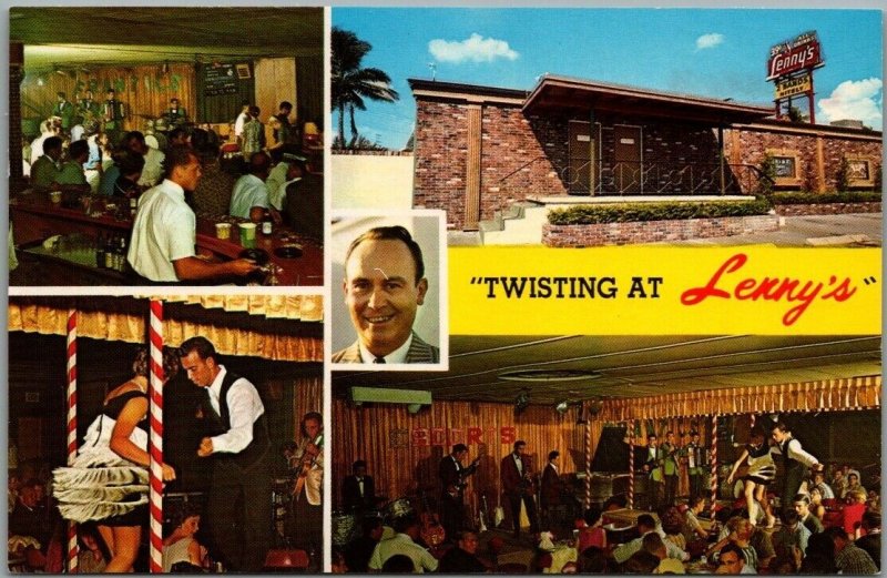 Fort Lauderdale, Florida Postcard LENNY'S NITE CLUB Twist Contest c1950s 