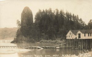 Rooster Rock OR #261 2 & 5 Feet Buildings Docks Real Photo Postcard