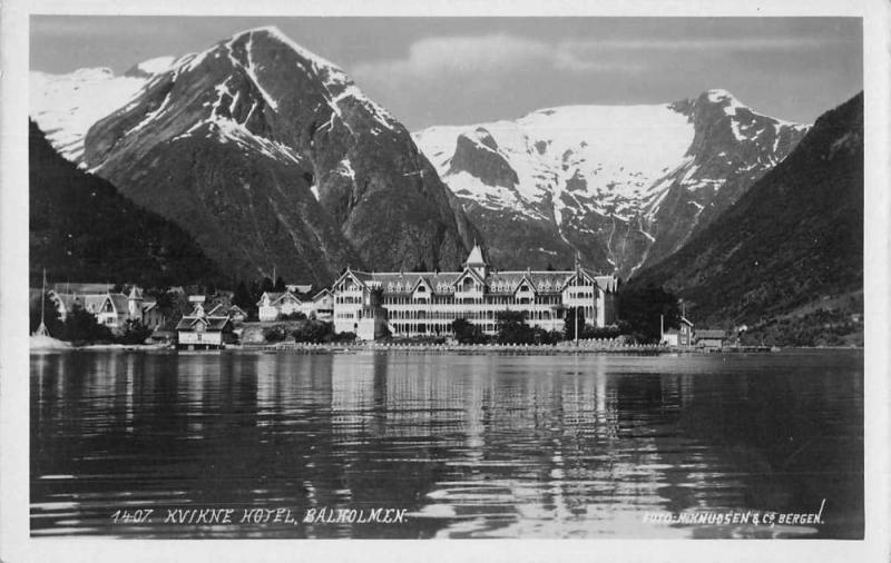 Balholmen Norway Kvikne Hotel Real Photo Vintage Postcard JC932707