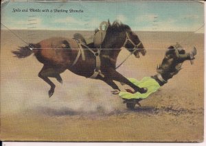Souvenir FOLDER, Cowboy & Indian Life of West, 1948, Rodeo, Curt Teich Linen