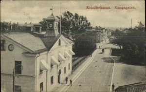 Sweden Kristinehamn Kungsgatan c1910 Postcard