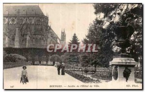 Old Postcard Bourges Garden of the Hotel de Ville