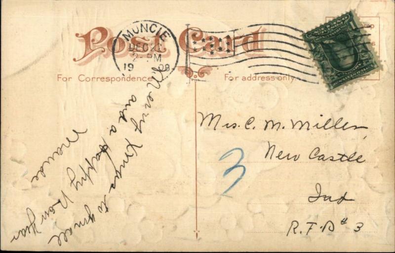 Christmas - Mary & Baby Jesus Angels Play Music c1910 Embossed Postcard