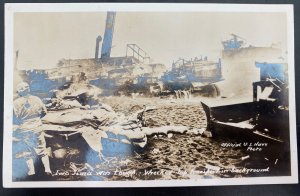 Mint USA Real Picture Postcard RPPC US Navy Iwo Jima Was Laugh Wrecked Jap