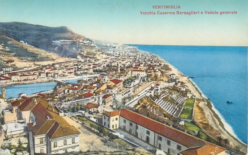 Lot of 15 postcards Italian-French border officer & scenic Grimaldi-Ventimiglia 