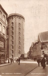B215 Denmark Copenhagen 1927 Rundetaarn Round Tower RPPC vintage postcard