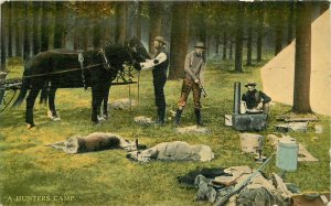 Postcard C-1910 Hunters Camp Dead animals horses Bloom Brothers 22-14172