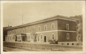 Alaska - Curry Hotel & RR Train Depot Station Real Photo Postcard