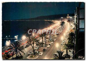 Postcard Modern Reflections of the French Riviera Nice night Promenade des An...