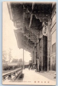 Nara Prefecture Japan Postcard Building of Diabutsuden Nara c1905 Antique