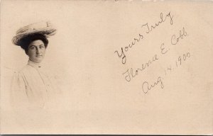 Vintage 1905 Beautiful Woman Postcard - August 14 - Florence E. Cobb