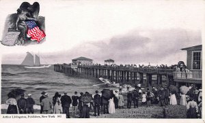 The Fishing Pier, Asbury Park, N.J., Early Postcard, Unused, Arthur Livingston