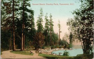 Vancouver BC Stanley Park Second Beach c1911 Valentine & Sons Postcard G36