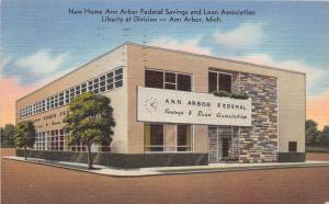 C24/ Ann Arbor Michigan Mi Postcard 1955 Linen Federal Savings Loan Bank