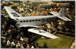 Airplane Junkers Ju 52D-AQUI Berlin Tempelhof Sapnnweite Postcard