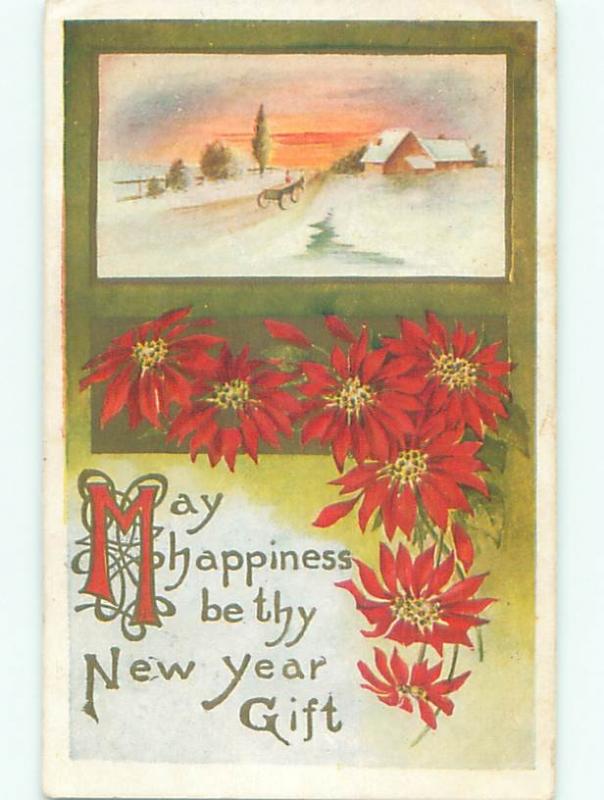 Divided-Back NEW YEAR SCENE Great Postcard AA2156