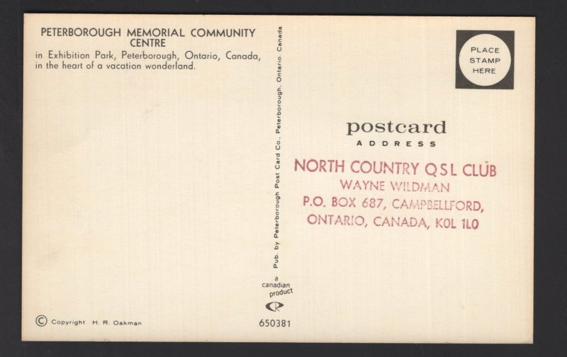 Canada Ontario PETERBOROUGH Memorial Community Center Exhibition Park ~ Chrome