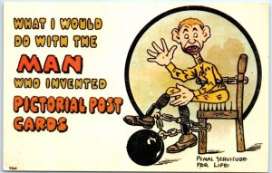 Postcard - What I Would Do With The Man Who Invented Pictorial Post Cards