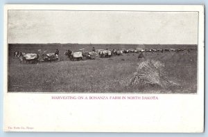 North Dakota ND Postcard Harvesting Bonanza Farm Exterior c1905 Vintage Antique