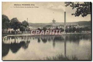 Old Postcard Pernod Fils House Doubs to the gardens of the & # 39usine