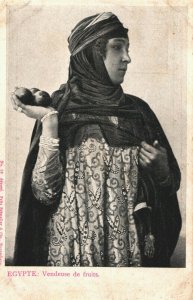 Egypt Fruit Seller Lady Vintage Postcard 08.99