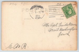 Cedar Rapids Iowa~Security Bank~Circular Fire Escape~Basement Barber~1913 RPPC