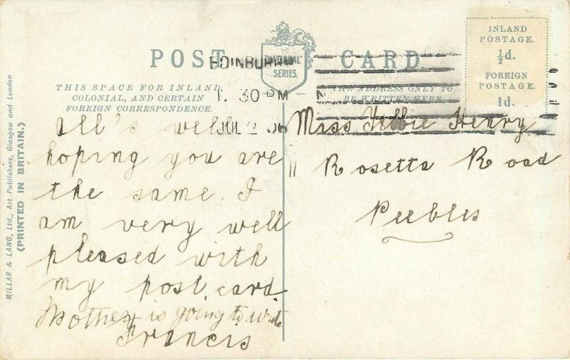 c1906 Postcard Fishwife Driving a Bargain with Housemaid, Nautical Border UK