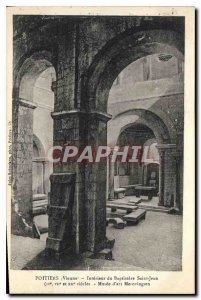 Old Postcard Poitiers Vienne Interior Baptistry of Saint John Museum Art Melo...