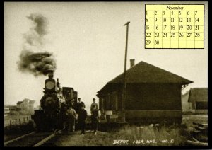 1987 Calendar Series November Train At Iola Depot Wisconsin