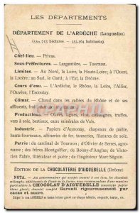 Old Postcard geographical maps of Chocolaterie & # 39Aiguebelle Ardeche Chate...