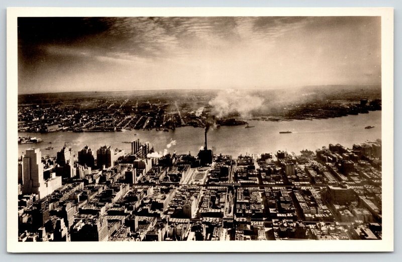 New York City New York~Empire State BLDG East View~Real Photo Postcard