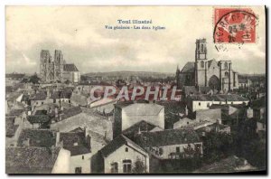 Old Postcard Toul illustrates Vue Generale The two churches