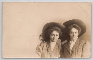 RPPC Houstonia MO Two Lovely Edwardian Women Hats And Suits Postcard P26