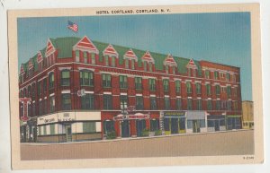 P2781, vintage postcard hotel cortland, cortland new york, unused