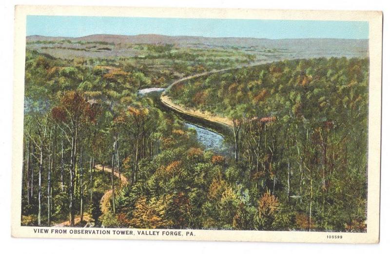 Valley Forge PA View from Observation Tower Curteich