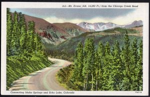 Colorado Mt. Evans from Chicago Road connecting Idaho Springs Echo Lake  LINEN