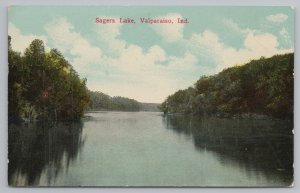 Valparaiso Indiana~Sagers Lake~Vintage Postcard 