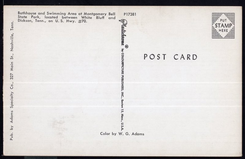 TN Boathouse Swimming Area MONTGOMERY BELL State Park DICKSON - 1950s-1970s